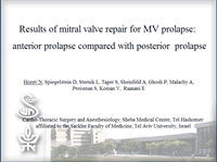 Results of mitral valve repair for MV prolapse